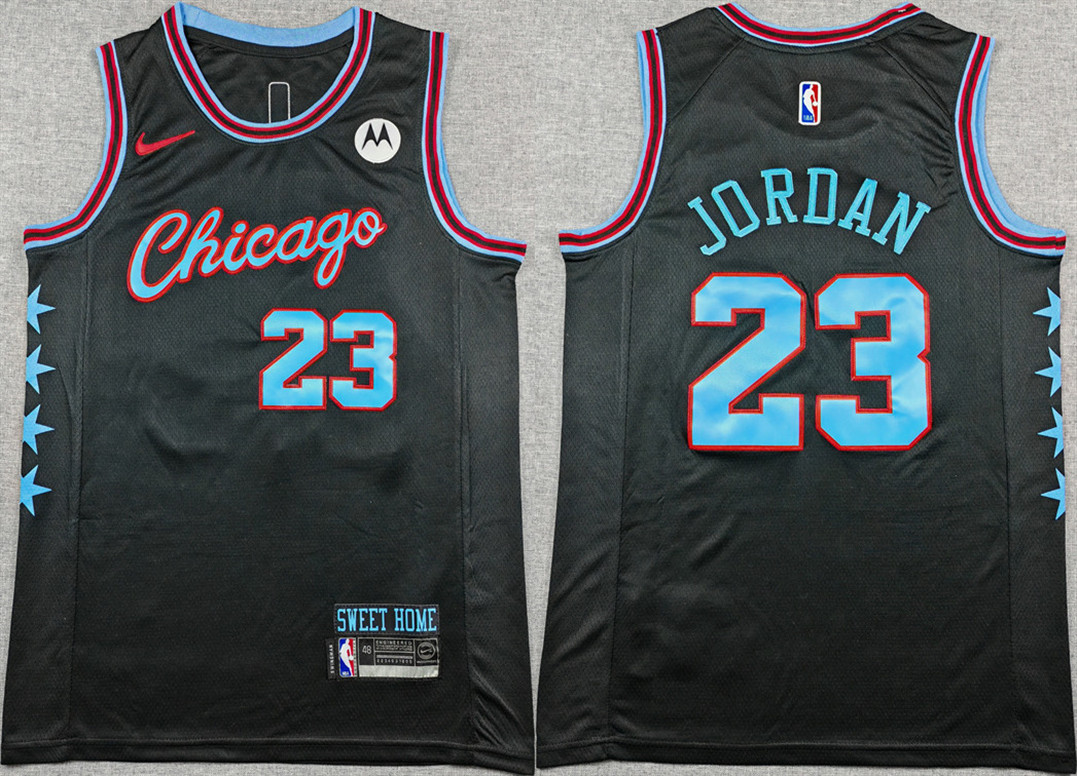 Men's Chicago Bulls #23 Michael Jordan Black 2025-26 City Edition Stitched Basketball Jersey
